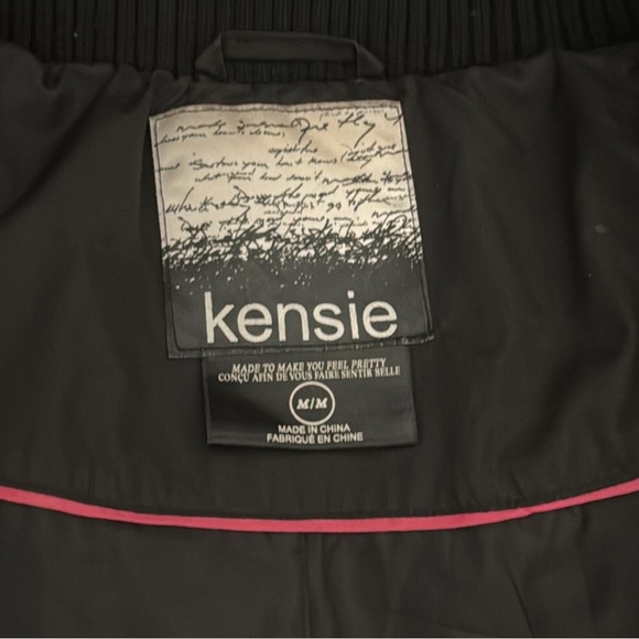 Large Hooded Long Warm Winter Coat | Kensie | Woman’s Medium | Black & Gold - Picture 4 of 8